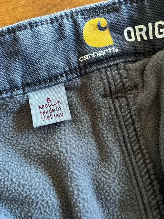 Carhartt blue-gray fleece-lined Crawford pants 6 - Picture 2 of 13